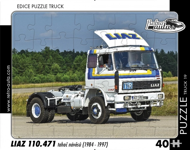 Retro Cars Puzzle Truck Liaz 110.471 Semi-Trailer Tractor 40 Pieces