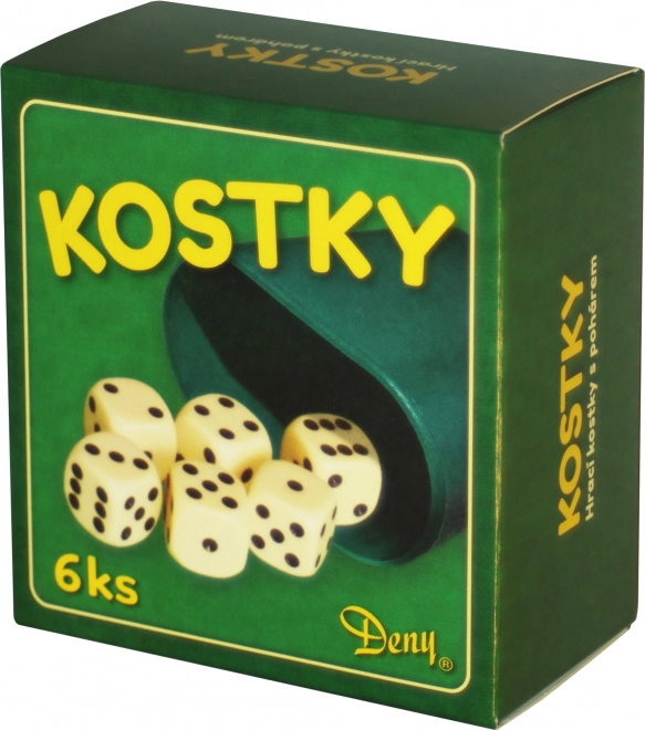 Valged täringud topsiga, 6 tk