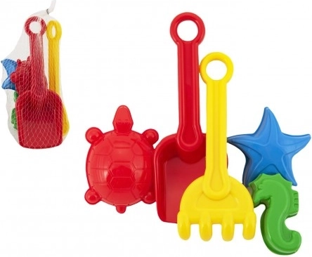 Plastikust liivakomplekt kühvli, rehade ja vormidega võrgus