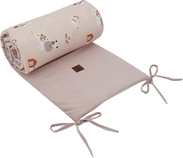 Eko cot bumper velvet bees beige