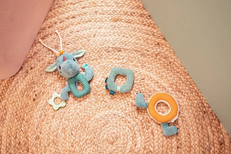 Rattle, crinkle, and soothing teether