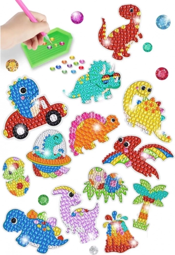 Värvikirevad dinosauruse motiiviga kleebised