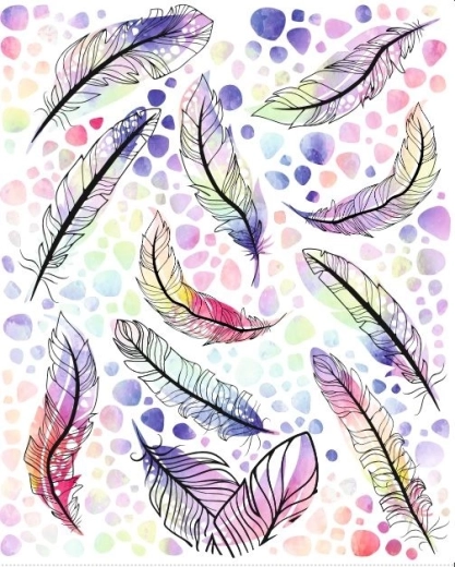 Vivid colors and delicate feather details