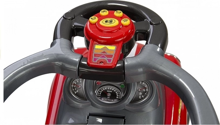 Interactive steering wheel with music buttons