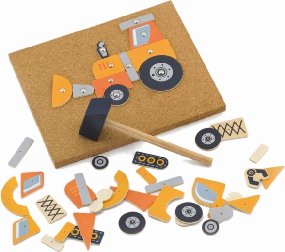 Korgist alus, haamer ja nööpnõelad