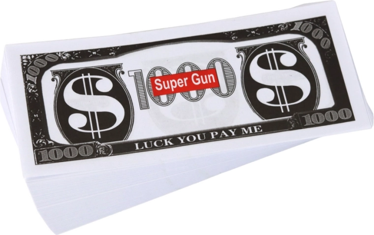 Includes fun “fake money”