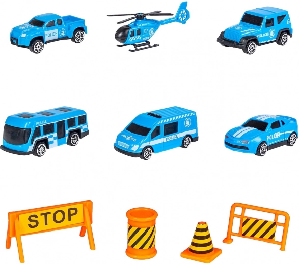 Complete set of police vehicles
