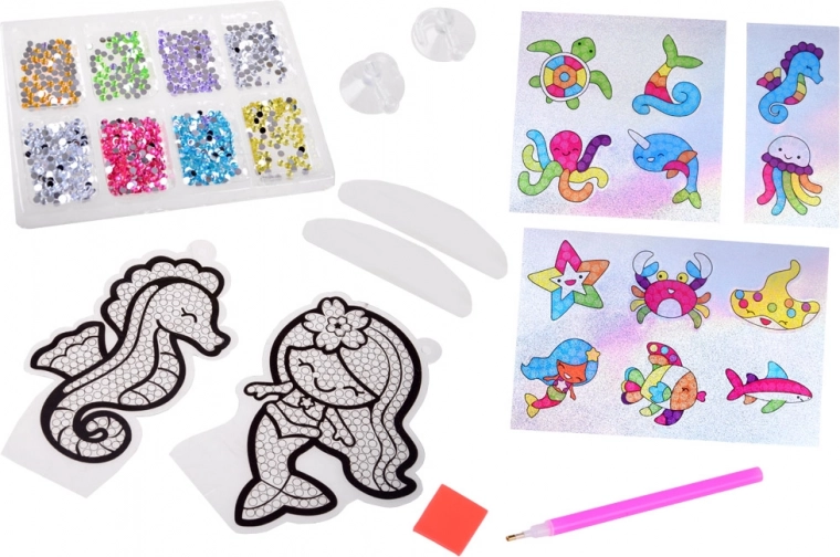 Complete creative set with ocean motifs