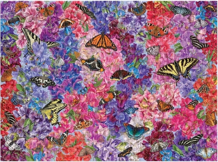Visually captivating motif of butterflies and blooms