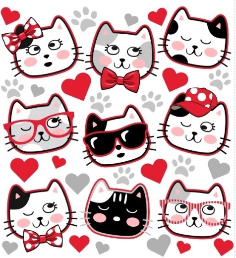 Cute cat motif