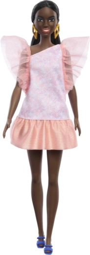 Lummav roosa kleit kohevete varrukatega