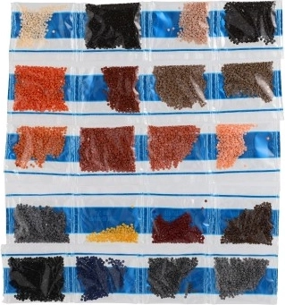 Rikkalik sädelevate kivikeste palett