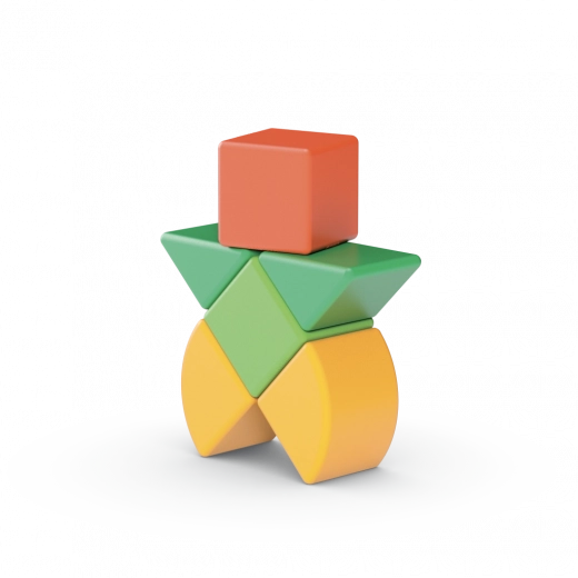Teaches shapes, colors, and spatial perception