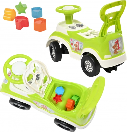 4-in-1: ride-on, push walker, and sorter in one
