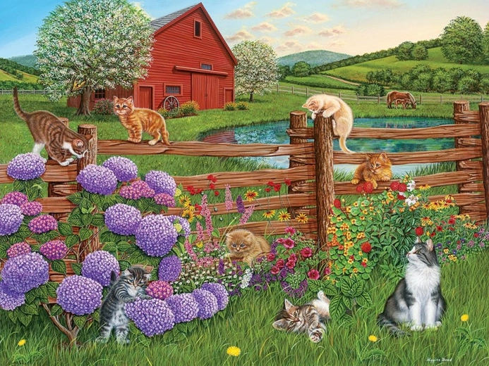 Fun cats-on-the-farm theme