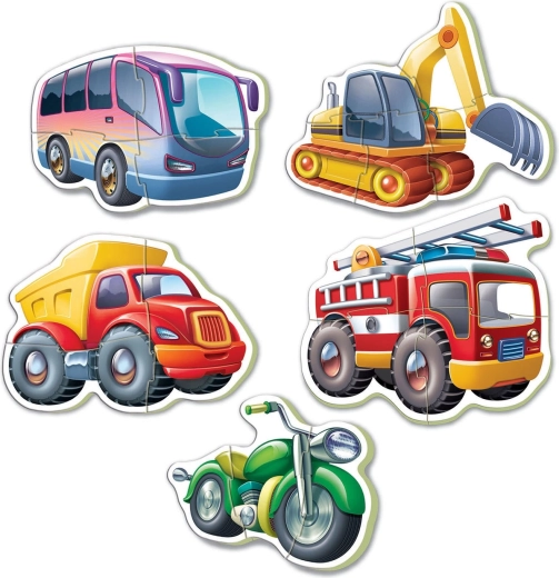 progressive fun: 5 vehicles, 3–5 pieces