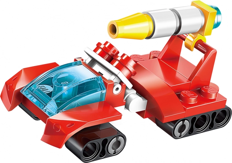 Futuristic vehicle and robot in one box