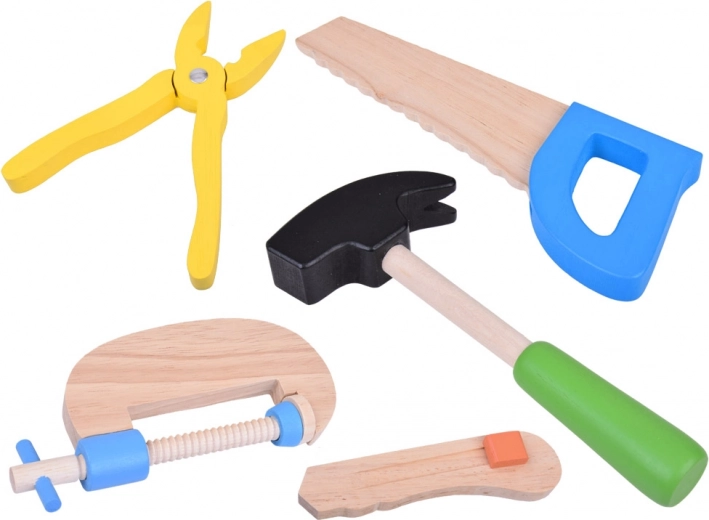 Colorful wooden tools for realistic play