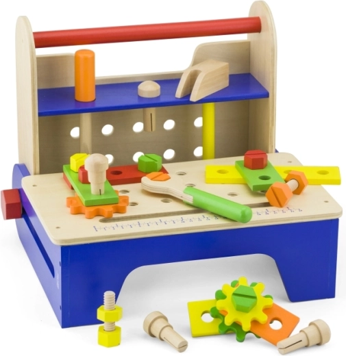 Foldable workbench in a practical carry case