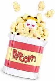Playful Garfield in popcorn