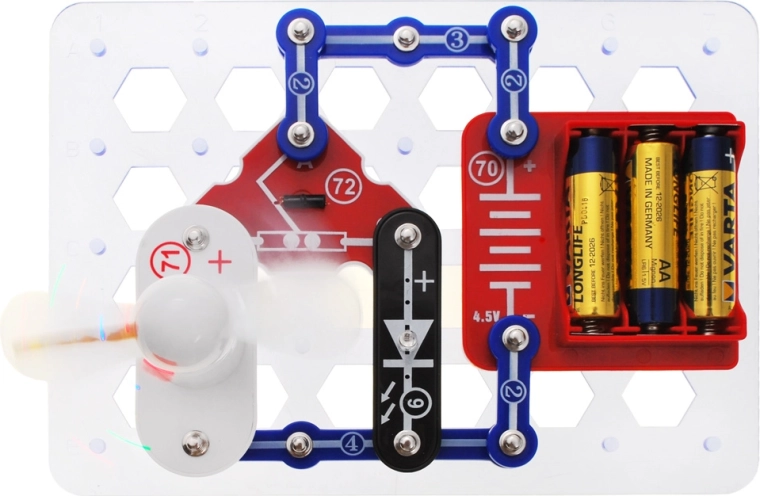 Pöörlev ventilaator voolu toimimise näitlikustamiseks