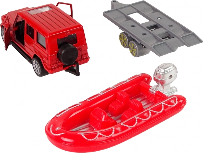Inflatable boat with trailer