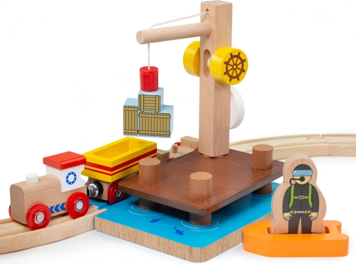 Working crane with magnet