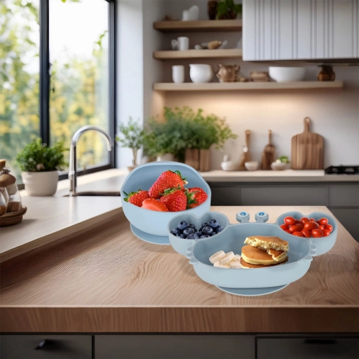 Stabiilne taldrik ja kauss imukaga