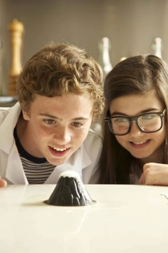 Volcanic eruption on the table