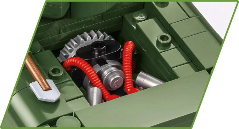 Detailed interior with engine mock-up