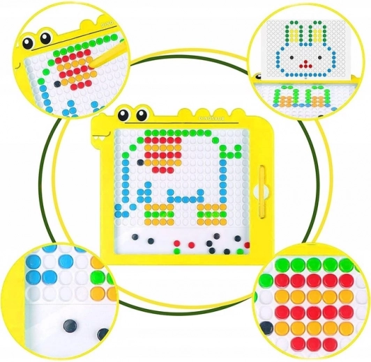 Dinosauruse disain, magnetpliiats ja 20 etteantud mustrit