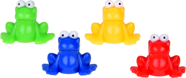 Colorful froggies and lily pads