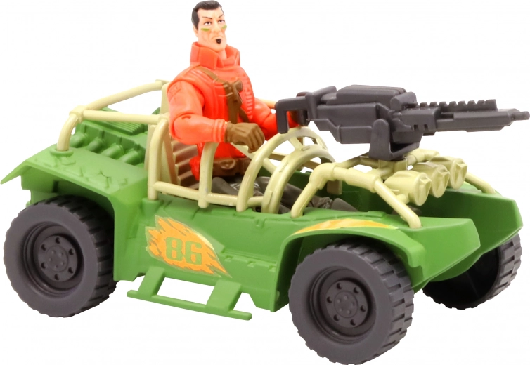 Off-road buggy with rotating weapon