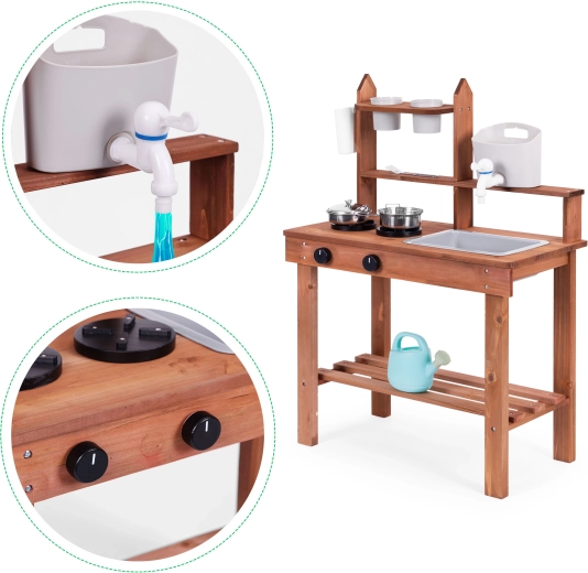 Töötav kraan koos veemahutiga