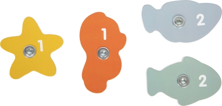 Colorful sea friends with point values