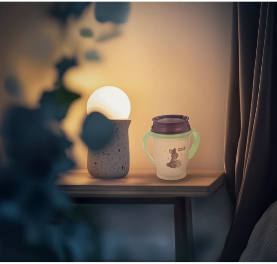 Glowing handles for easy nighttime finding