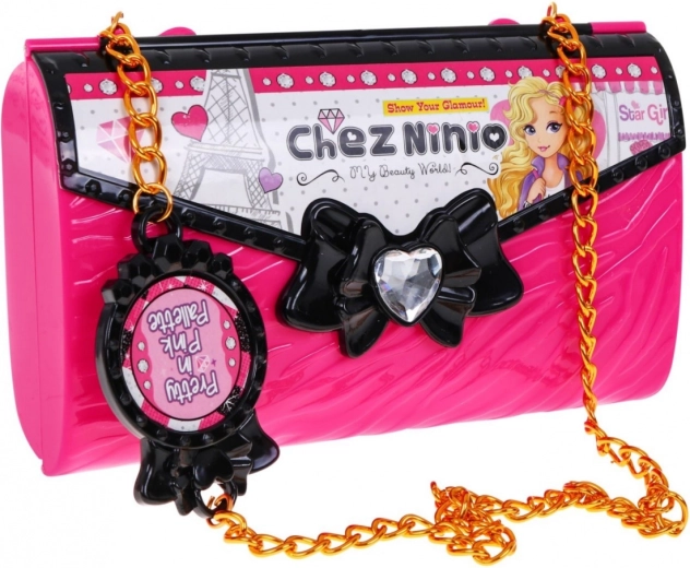 Stylish pink handbag with chain
