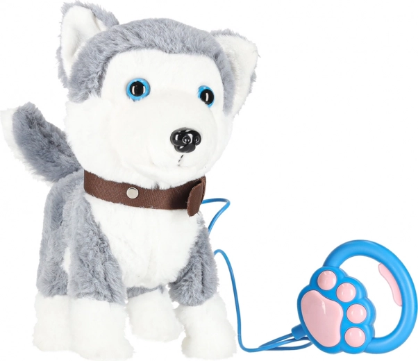 Walks, barks, and wags its tail