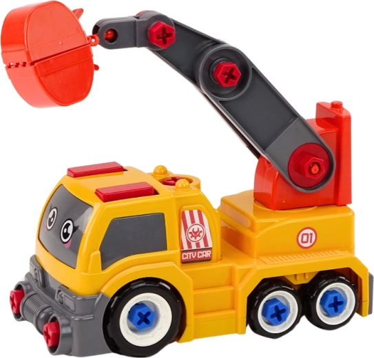 Movable crane with claw/bucket