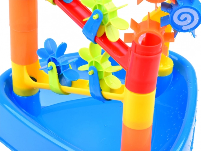 Cascade with spinning wheels
