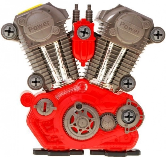 Realistlik V‑twin liikuvate kolbidega