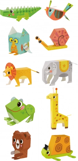 10 värvilist 3D loomakest kokkupanekuks