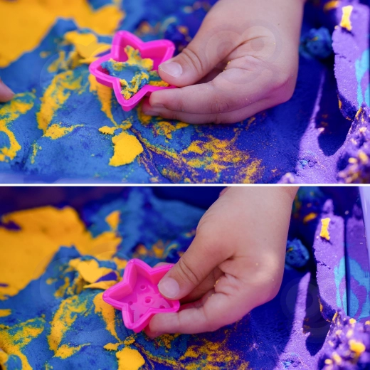 Loomingulisus värvilise liiva ja tööriistadega