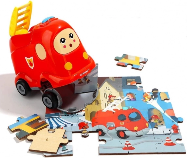 Puzzle and toy car in one