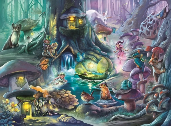Võlumetsa illustratsioon, mis haarab mängu