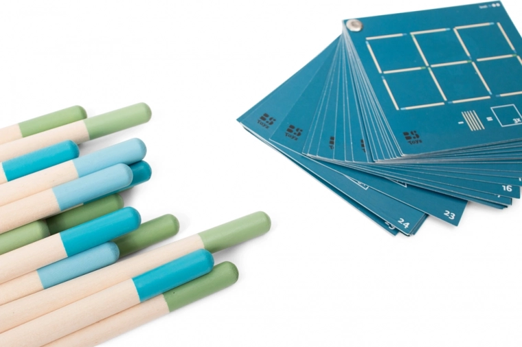 Colorful wooden sticks for shape building