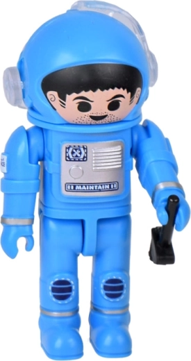 Astronaut figure in a blue spacesuit