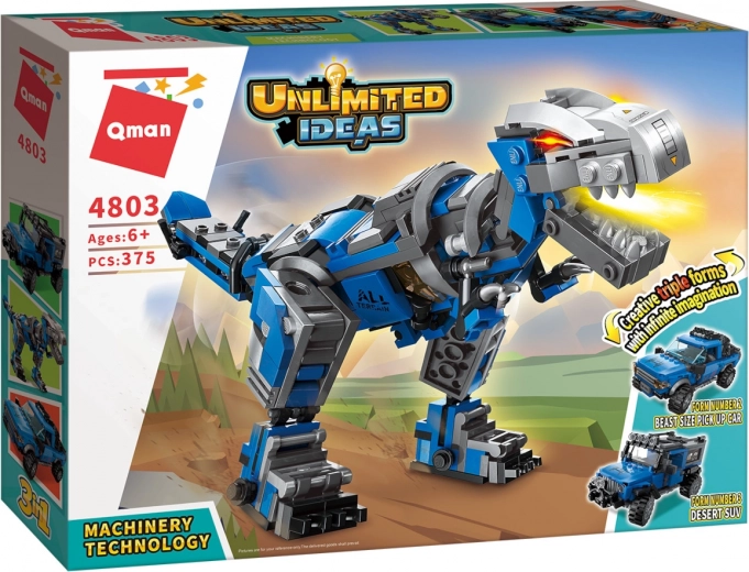 3-in-1: dinosaur and two off-road cars