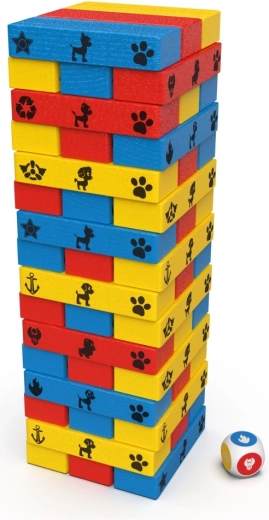 Värviline puidust torn koos täringuga