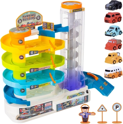 Komplektis 6 autot ja liikluselemendid